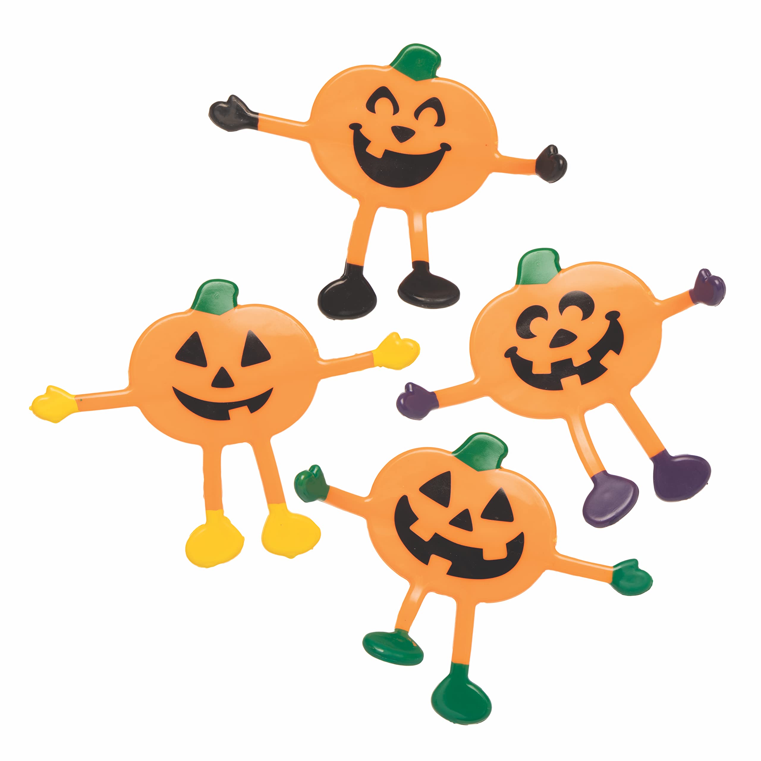 Baker Ross FC240 Bendy Pumpkins - Pack of 4, Halloween Novelty, Ideal for Party Bag Fillers, Small Gifts and Prizes