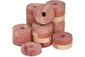 24pcs Cedar Blocks, Wooden Cedar Discs for Clothes Storage, Natural Moth Wood Cedar Rings Balls Aromatic Cedar Chip Accessori