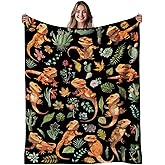 Soft Dragon Blanket for Reptile Lovers, Bearded Reptiles Blanket Gift for Boy Girl, Flannel Bearded Dragon Gifts for Friend, Warm Throw Blanket for Sofa, Birthday Gift for Chritsmas Thanksgiving 40x50