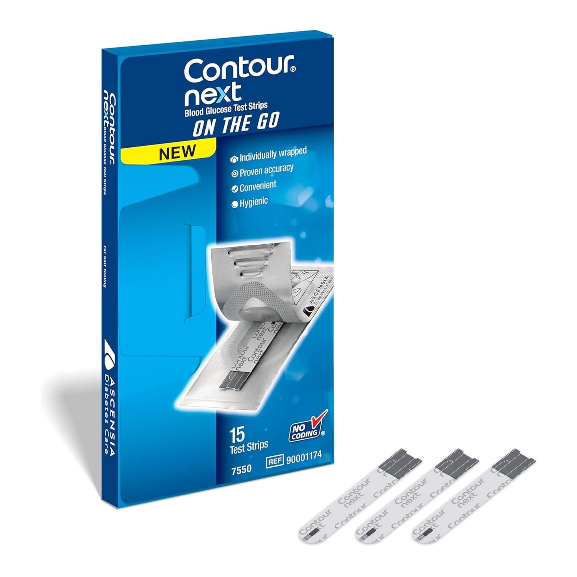 Ascensia CONTOUR NEXT Blood Glucose Diabetes Test Strips, 15 Count