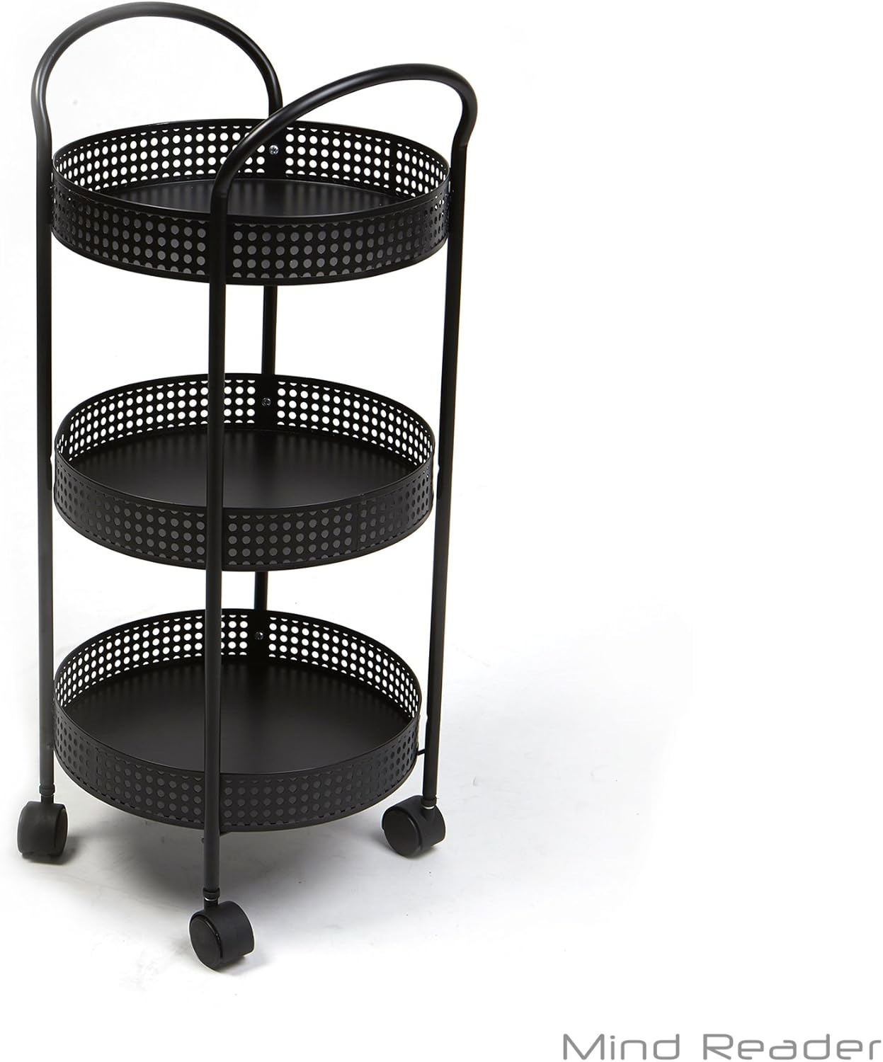 outdoor tea carts with wheels on Amazon Com Mind Reader 3 Tier Metal All Purpose Utility Cart With Wheels Black Kitchen Dining