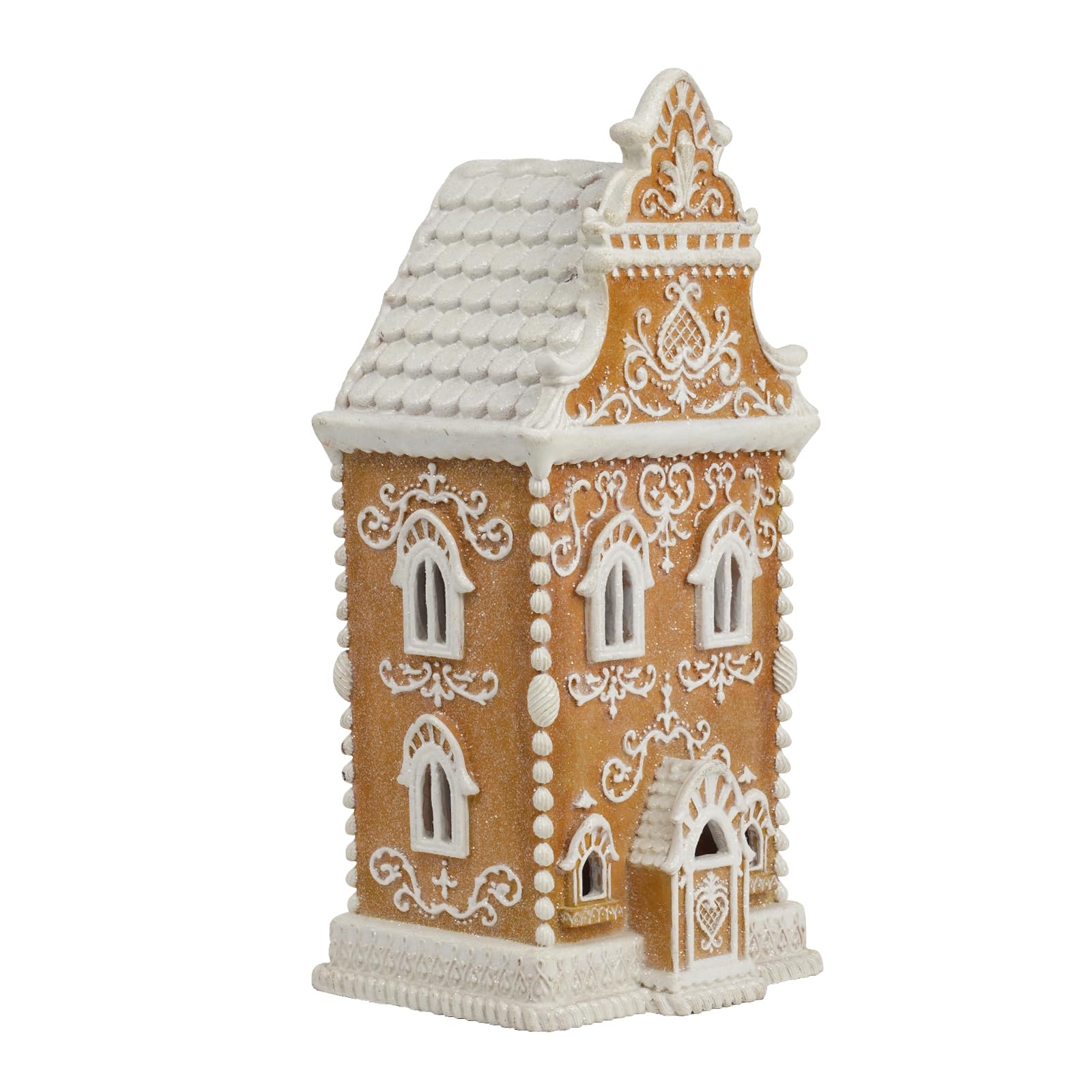 Photo 1 of Braxio Indoor Christmas Decorations Resin Gingerbread House with LED Light - Winter Holiday Home Decor Gift for Men, 6.5 x 5.5 x 13.5 Inch