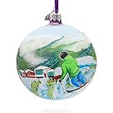 Whistler Blackcomb Ski Resort, Canada Glass Ball Christmas Ornament 4 Inches