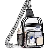 QOECI Clear Bag for Stadium Events, Clear Purses For Women Men, Transparent Crossbody Bag, See Through Large Sling Backpack