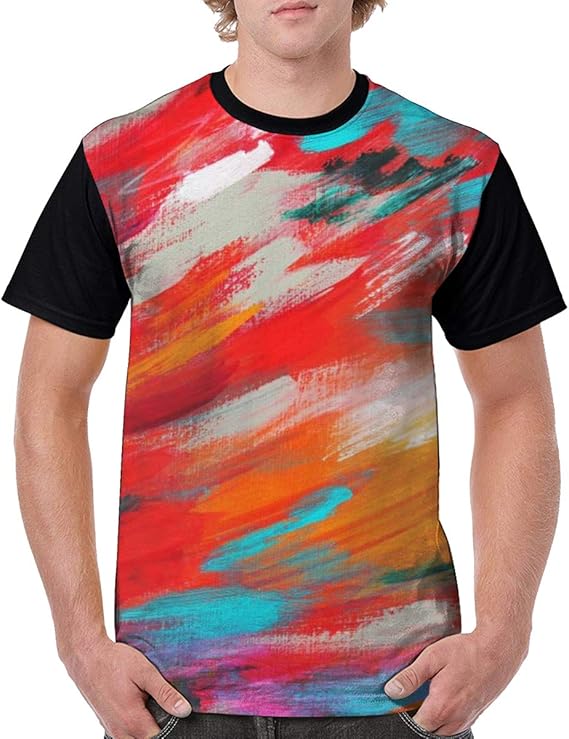 Amazon Co Jp メンズ Tシャツ 抽象芸術絵画 メンズ 半袖 おしゃれ 快適な 無地 軽い 柔らかい カジュアル コットン シンプル ファッション 服 ファッション小物