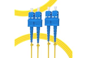 KeepFly Fiber 2m(7ft)-5Pack,OS2 SC to SC Fiber Patch Cable,1GB/10GB 9/125μm Singlemode Duplex SC/UPC Fiber Optic Patch Cord L