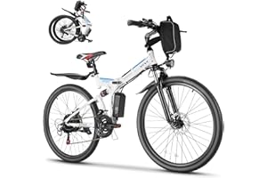 Vivi Electric Bike for Adults 26"/20" Ebike, 500W Folding Electric Bike, 20MPH Adult Electric Bicycles with Removable 48V Battery, Up to 50Miles Range, Cruise Control, Dual Shock Absorber