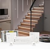KOMIGAN Motion Sensor with Daylight Sensor LED Stair Light Kit KMG-4233, Multiple Functions with Switch Panel Control, 40 Inches Light Strip for Indoor Use (Cool White 6000K, 12 Stairs)