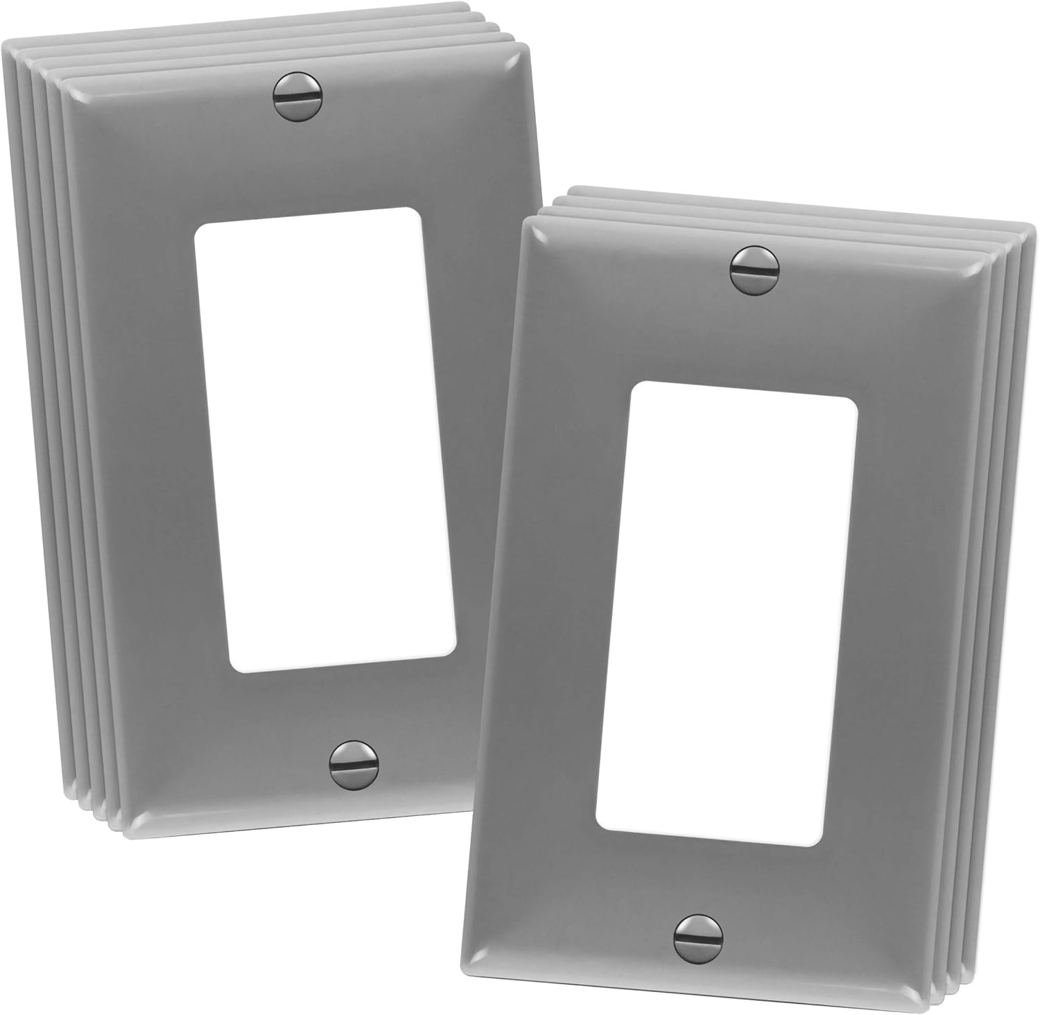 ENERLITES Decorator Light Switch or Receptacle Outlet Wall Plate, Size 1-Gang 4.50" x 2.76", Unbreakable Polycarbonate Thermoplastic, UL Listed, 8831-BK-10PCS, Black, 10 Pack - - 