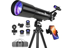 Telescope, 80mm Aperture 600mm Telescope for Adults Kids Beginners, Refractor Telescope AZ Mount Tripod, High Magnification 2