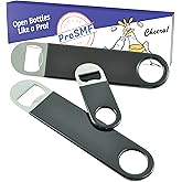 ProSMF Flat Bottle Opener - Bottle Opener for Bartender - Beer Bottle Opener - Stainless Steel - Heavy Duty - Vinyl Rubber Co