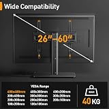 Perlegear Universal Swivel TV Stand 26-60 inch, Height Adjustable, 400x400 VESA view 8