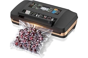 95Kpa Powerful Commercial Full Automatic Vacuum Sealer Machine, Food Saver with Double Heat Seal, Easy-Lock Handle, Built-in 