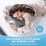 Elviros 2 Pack Cervical Memory Foam Pillow for Neck Pain Blue 2 Heights view 9