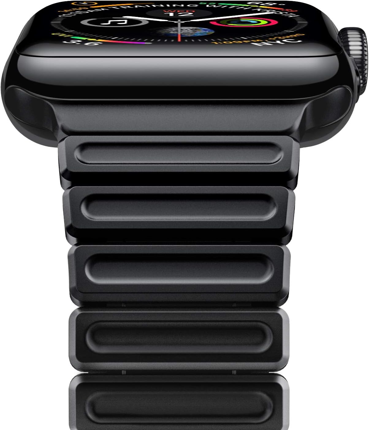 MIUO for Apple Watch 4 Band Stainless Steel Link Bracelet for Apple Watch Series 4/3/2/1 for iWatch Replacement Band Strap with Removable Links Butterfly Folding Clasp Link Remover Tool 42mm Black