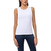 KAZCANA Women's Sleeveless Crewneck Ribbed Tank Top Slim Fit Racerback Summer Basic Shirt