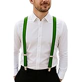 trilece Suspenders for Men - Adjustable Elastic Mens Suspenders with Heavy Duty Strong Clips