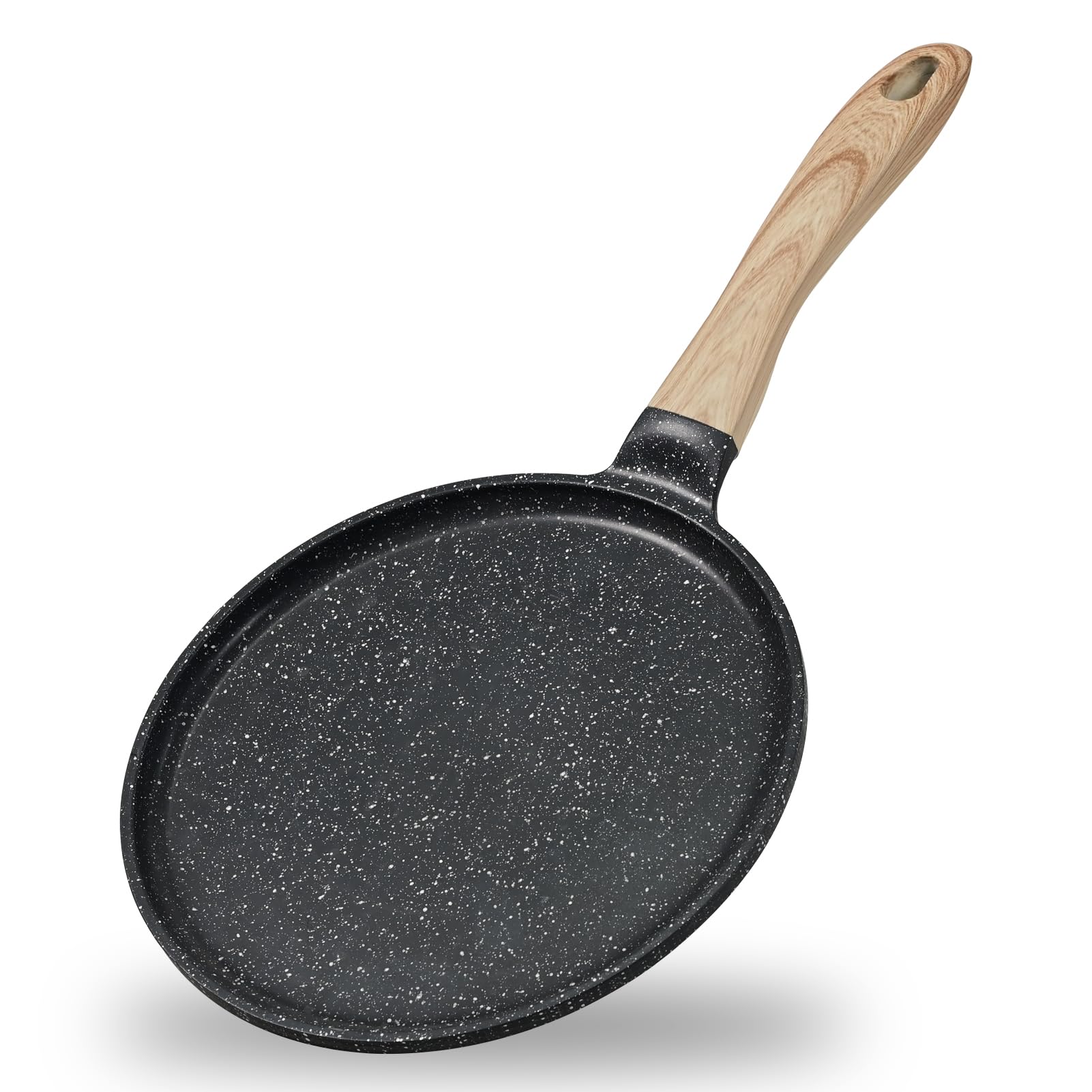 JEETEE Crepe Pan Nonstick, 28 cm Comales para Tortillas Griddle Pan for Stove Top, Granite Coating Flat Pancake Pan Dosa Tawa, PFOA Free and Induction Compatible (Grey)