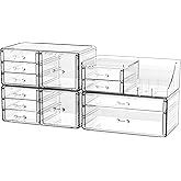 Acrylic Clear Make up Organizers And Storage for Vanity,Bathroom Skincare Organizer With 12 Drawer for Dresser,Plastic Desk Accessories Organization,Cosmetic Organizer Countertop for Beauty,Skin Care