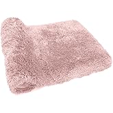 FIFU Bathroom Rugs 17" W x 24" L, Bath Mat for Bathroom, Bedroom, Laundry Room & Kitchen, Non-Slip Rubber Latex Backing, Extra Soft and Absorbent Microfiber Carpet, Machine Washable Rug, Pink
