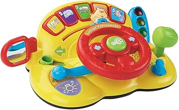 Juguete para el Carrito con Tiras de Sujeción VTech Volante de Paseo Tut Tut Bólidos Simulador de Conducción que Enseña Palabras Nuevas y Seguridad Vial 80-192522 Bebés y primera infancia Juguetes con