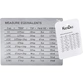 Measurement Conversion Chart with Strong Magnet Backing, KSENDALO Stainless Measurement Conversions For Cups, Tablespoons, Teaspoons, Fluid Oz and Milliliters,Silver