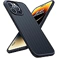 TORRAS Shockproof Designed for iPhone 14 Pro Max Phone Case, Military Grade Drop Protection, Black Hard Back Slim Thin Semi-Clear iPhone 14 Pro Max Case 6.7'', Kevlar Black-Guardian Series