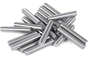 Niooliuk Pack of 20 M6 x 25 mm Length 304 Stainless Steel Fully Threaded Rod Bar Studs Silver Tone