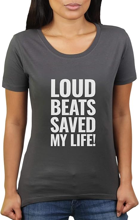 Loud Beats Saved My Life Minimal Techno Rave Party Outfit Kostum Festival Damen T Shirt Von Katerlikoli Amazon De Bekleidung