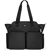 Fasrom Teacher Tote Bag for Work Women, Large Teacher Bags and Totes with Laptop Compartment to Organize Teaching Supplies and More, Black (Empty Bag Only)