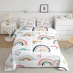 Rainbow Comforter Set Cartoon Rainbow Bedding Set