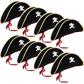 Hsei Pirate Hat Captain Caps for Adult Skull Print Pirate Costume Party Hats Nautical Theme for Cosplay Funny Party Supplies