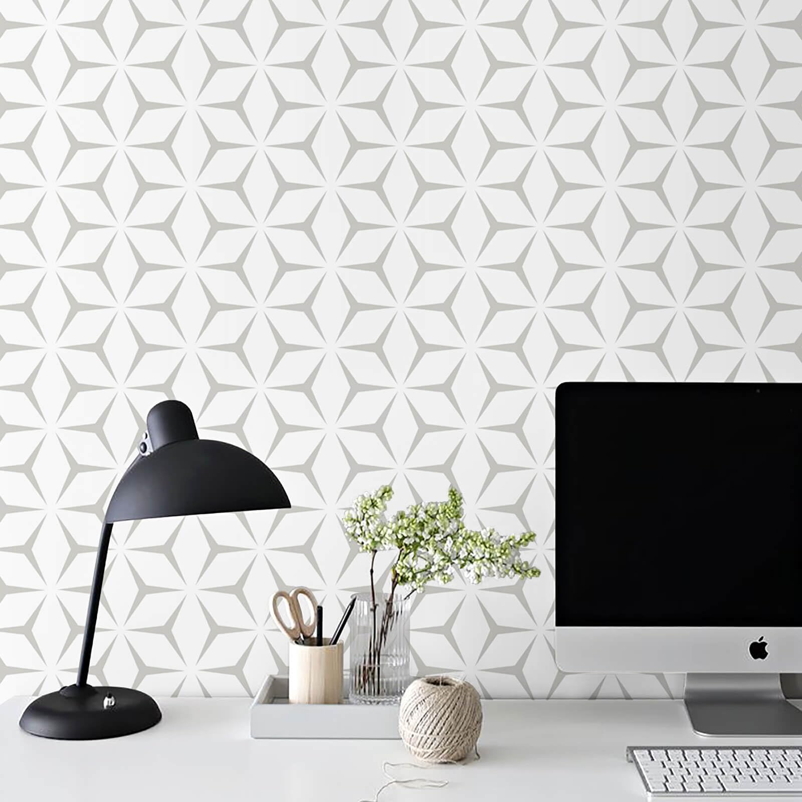 Photo 1 of Heroad Wall Paper Peel and Stick Modern Light Grey Wallpaper Peel and Stick Boho Geometric Gray Contact Paper for Cabinets and Drawers Renter Friendly Self-Adhesive Removable Waterproof 17.7” x 393”