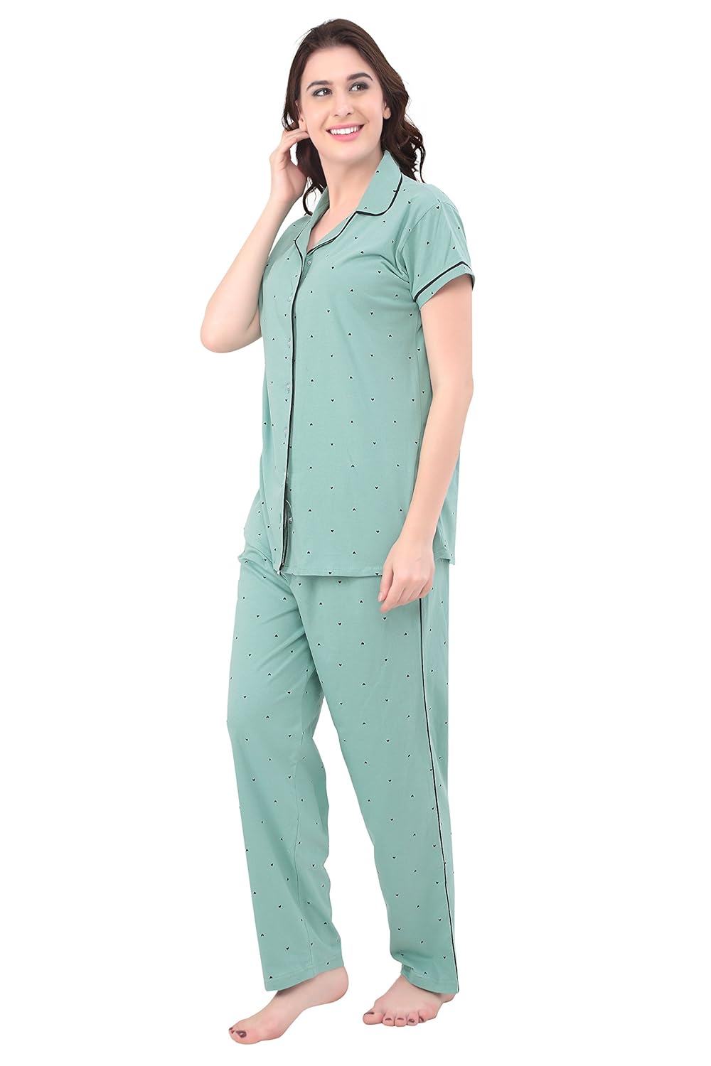 zeyo women's cotton night suit