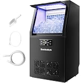 Sooluckye 80 lbs/24H Commercial Ice Maker Machine 15 lbs Storage | 36 Cubes per Cycle,Stainless Steel Freestanding &amp; Countertop Ice Maker with Low Noise Self-Cleaning for Home, Bar, Restaurant