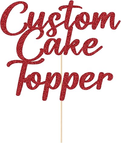 EDSG Personalised Cake Topper Happy Birthday Wedding Red 160x108mm