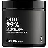 Toniiq Ultra High Strength 5HTP Capsules - 99%+ Highly Purified and Bioavailable - 12:1 Concentrated Extract - 200mg - 90 Veggie Capsules