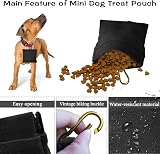 Sheryl&Rain Small Dog Treat Bag Waterproof Training Pouch with Carabiner Black view 6