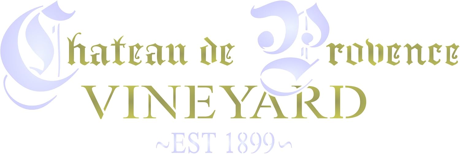 French Vinyard Stencil - 23 x 7.5cm (S) - Reusable Vintage French Wine Word Wall Stencil Template