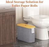 Lifewit Bamboo Toilet Roll Storage Basket Holder Stand 23L Grey view 2