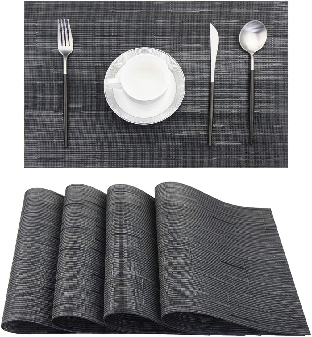 BeChen Placemats,Washable Woven Vinyl Kitchen Elegant