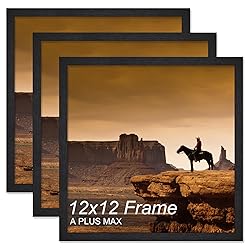A PLUS MAX Square 12x12 Frame Set of 3, Black
