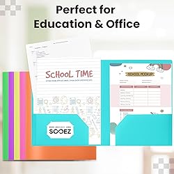 Sooez 6 Pack Folders with Pockets, Plastic File