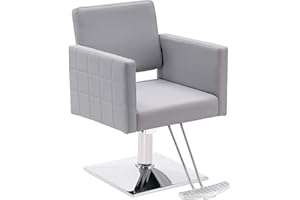 BarberPub Salon Chair for Hair Stylist,Hydraulic Barber Styling Chair, Beauty Spa Equipment 8821 (Grey)