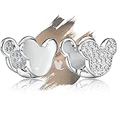 Mouse Earrings Cute Hoop Earrings for Girls Teens Women - Sterling Silver Hypoallergenic Cubic Zirconia Loop Earring Dainty Lovely Jewelry Adorable Gifts for Christmas Birthday Daughter Niece