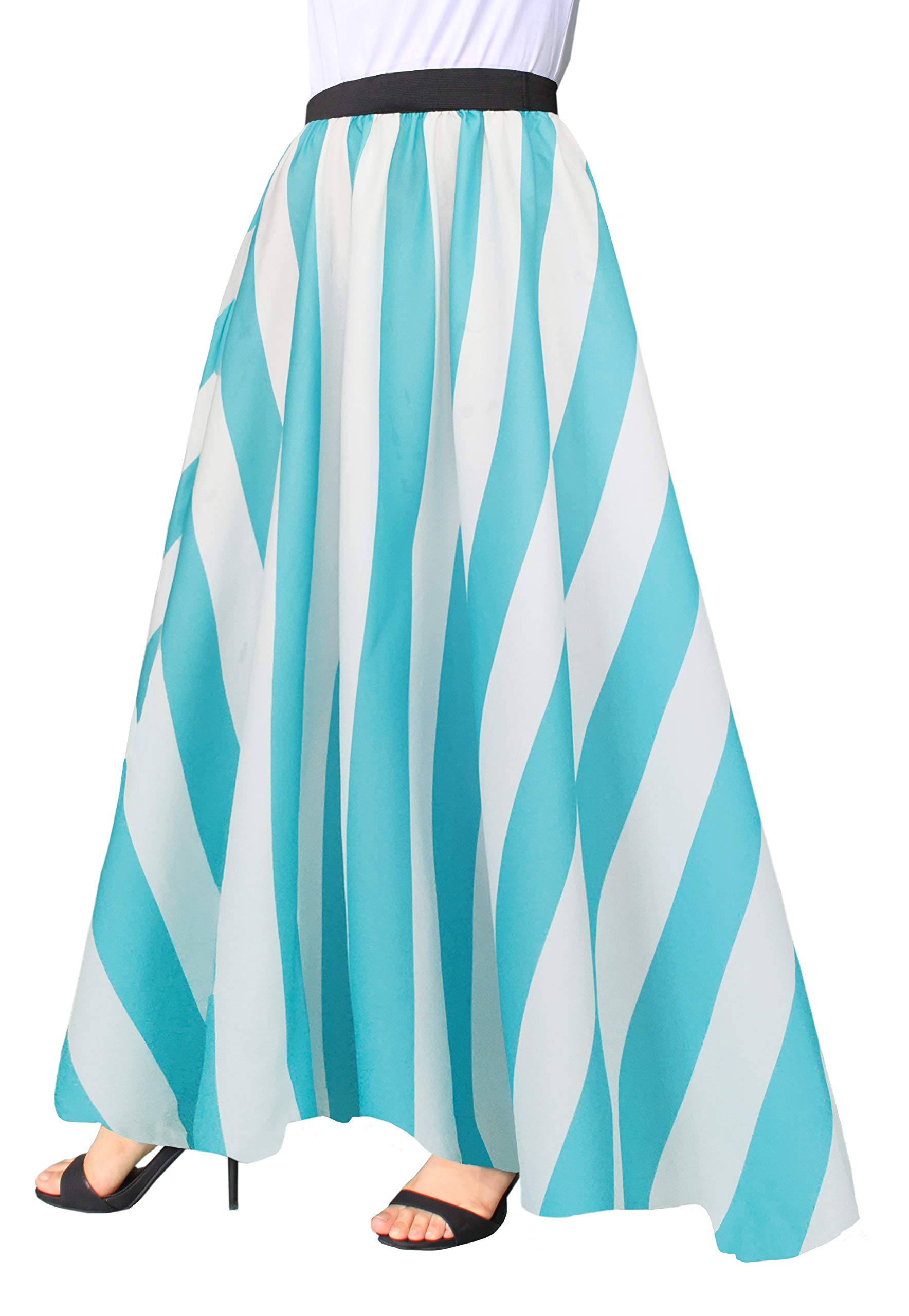 Afibi Women's Chiffon Maxi Skirt - Floor Length, High Waist, Big Hem For Beach & Casual Wear - View #12