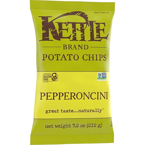 KETTLE BRAND POTATO CHIPS, PEPPERONCINI KETTLE CHIPS, 7.5 OZ