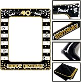 YAAVAAW Black Gold Inflatable Selfie Frame Giant Photo Booth Prop 40th Birthday view 3
