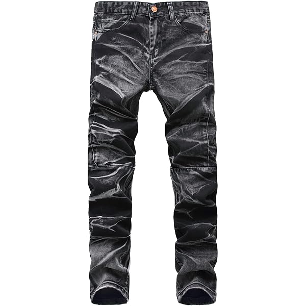 パンツ UND MANY MOTIF BUTTON PANTS Men's Retro Button Fly Jeans Distressed Straight Denim Pants