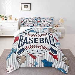 Manfei Baseball Comforter Set Queen Size, Vintage